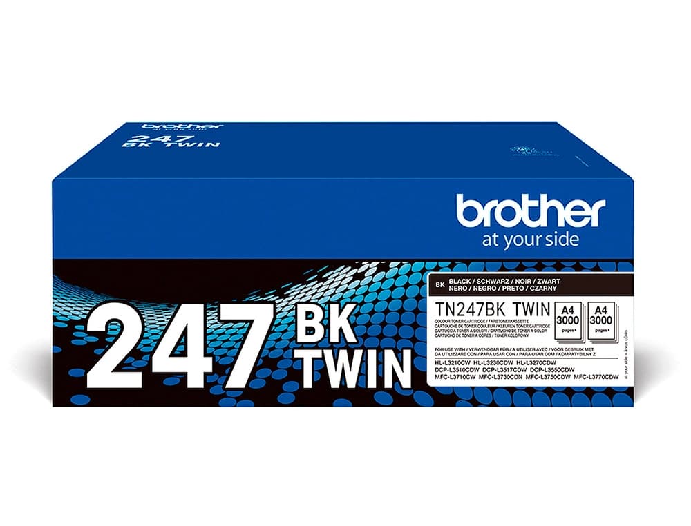Toner brother tn247bk dcp-l3510cdw / hl-l3270cdw / mfc-l3710cw negro 3000 paginas pack 2 unidades