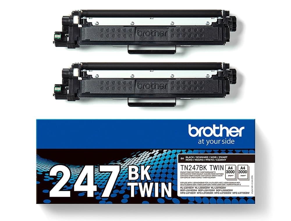 Toner brother tn247bk dcp-l3510cdw / hl-l3270cdw / mfc-l3710cw negro 3000 paginas pack 2 unidades