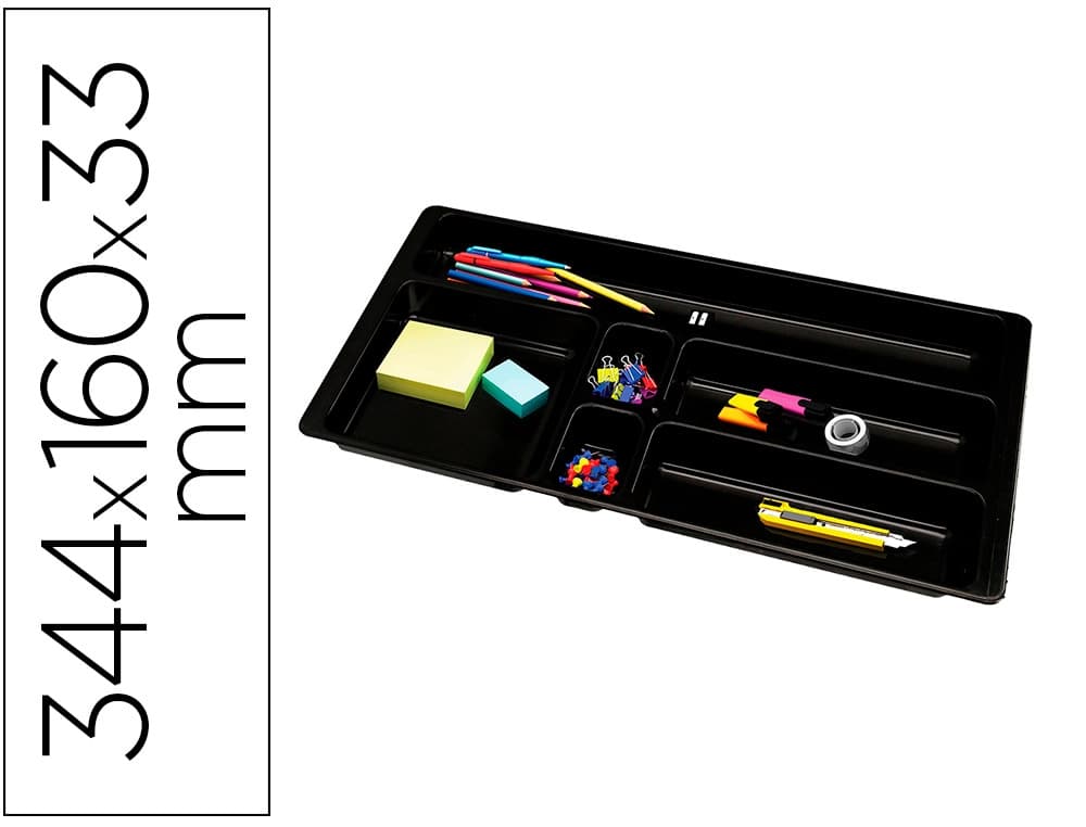 Q-Connect Bandeja organizadora Q-Connect de cajones color negro 344x160x33 mm