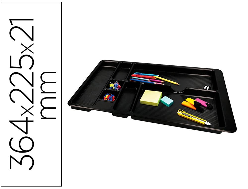 Q-Connect Bandeja organizadora Q-Connect de cajones color negro 364x225x21 mm