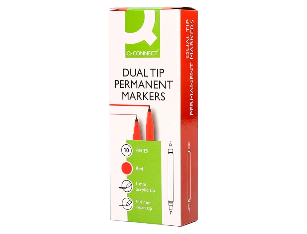 Rotulador q-connect marcador permanente doble punta 0,4 mm 1 mm