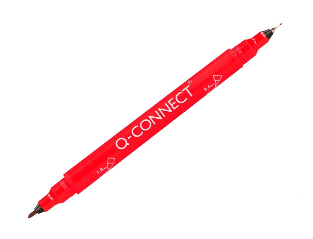 Rotulador q-connect marcador permanente doble punta 0,4 mm 1 mm