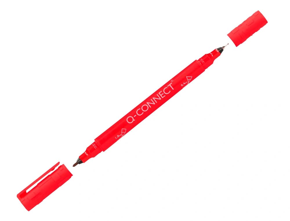 Rotulador q-connect marcador permanente doble punta 0,4 mm 1 mm