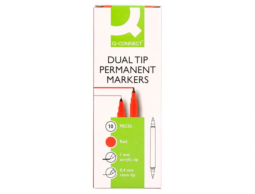 Rotulador q-connect marcador permanente doble punta 0,4 mm 1 mm