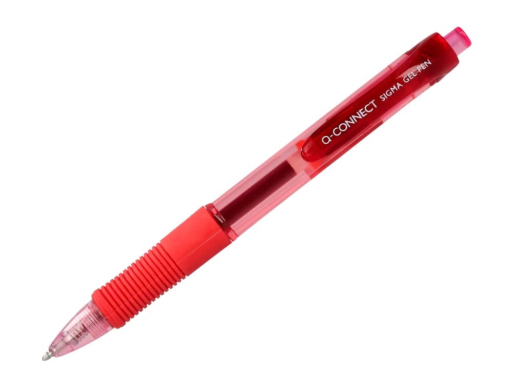 Boligrafo q-connect sigma retractil con sujecion de caucho tinta gel 0,5 mm
