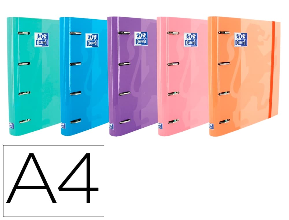 Oxford Carpeta con recambio Oxford europeanbinder classic 4 anillas 35 mm cuadro 5 mm DIN A4 tapa extradura con