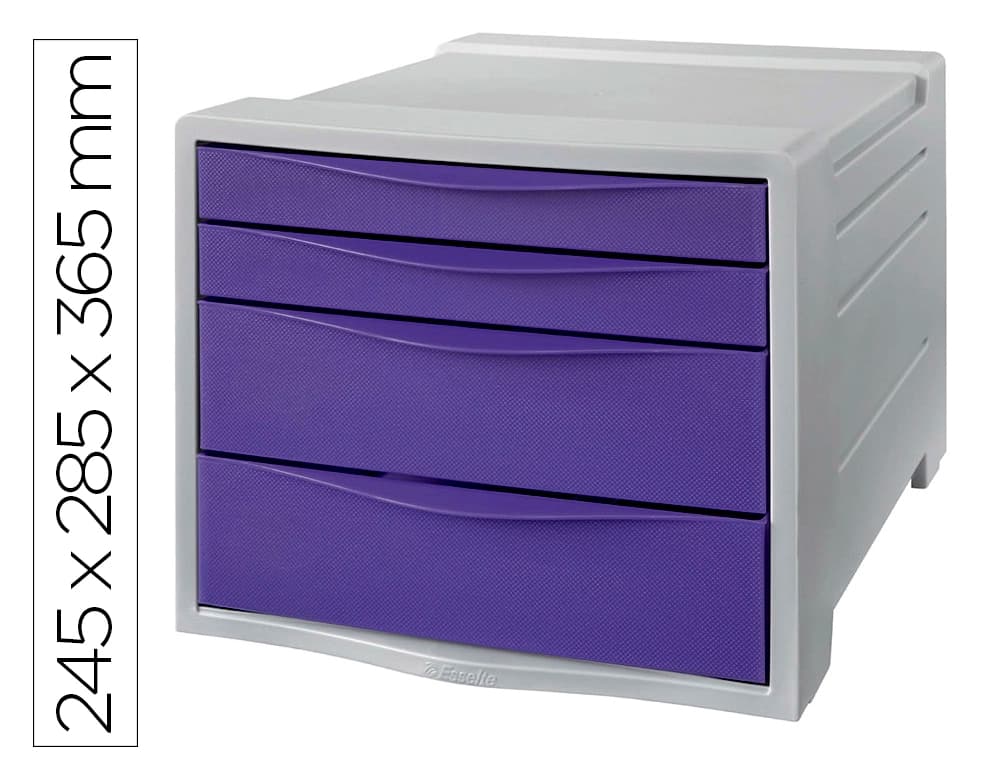 Esselte Fichero cajones de sobremesa esselte colour breeze plastico 4 cajones color lavanda