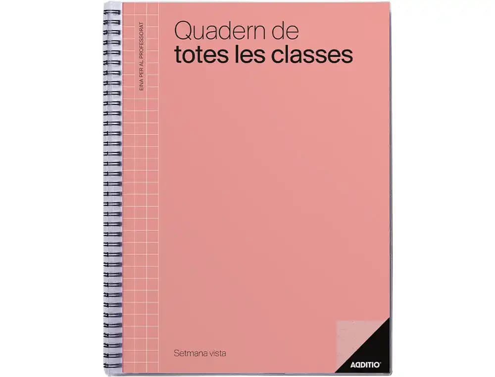 Cuaderno de todas las clases profesorado catalan additio 136 paginas semana vista color azul 225x310 mm