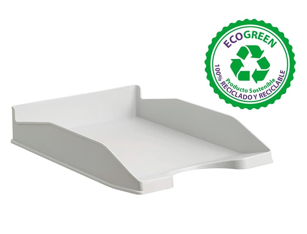 Bandeja sobremesa archivo 2000 ecogreen plastico 100% reciclada apilable formatos din a4 y folio
