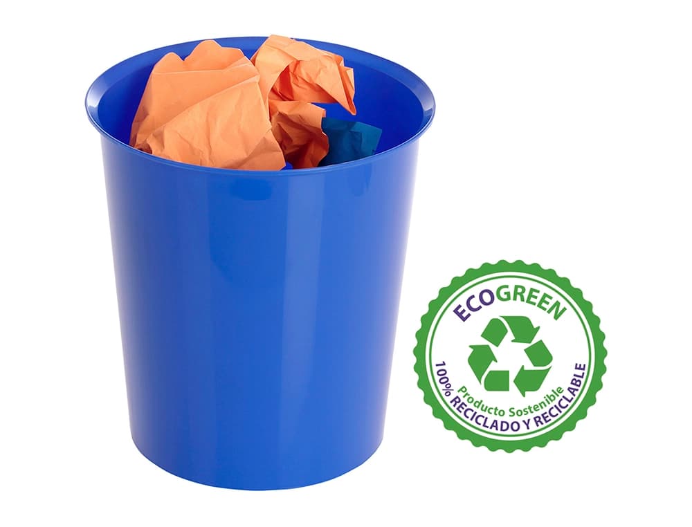 Papelera plastico archivo 2000 ecogreen 100% reciclada 18 litros 290x310 mm