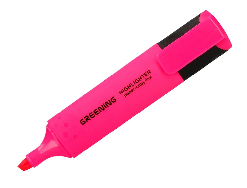 Rotulador greening fluorescente punta biselada rosa