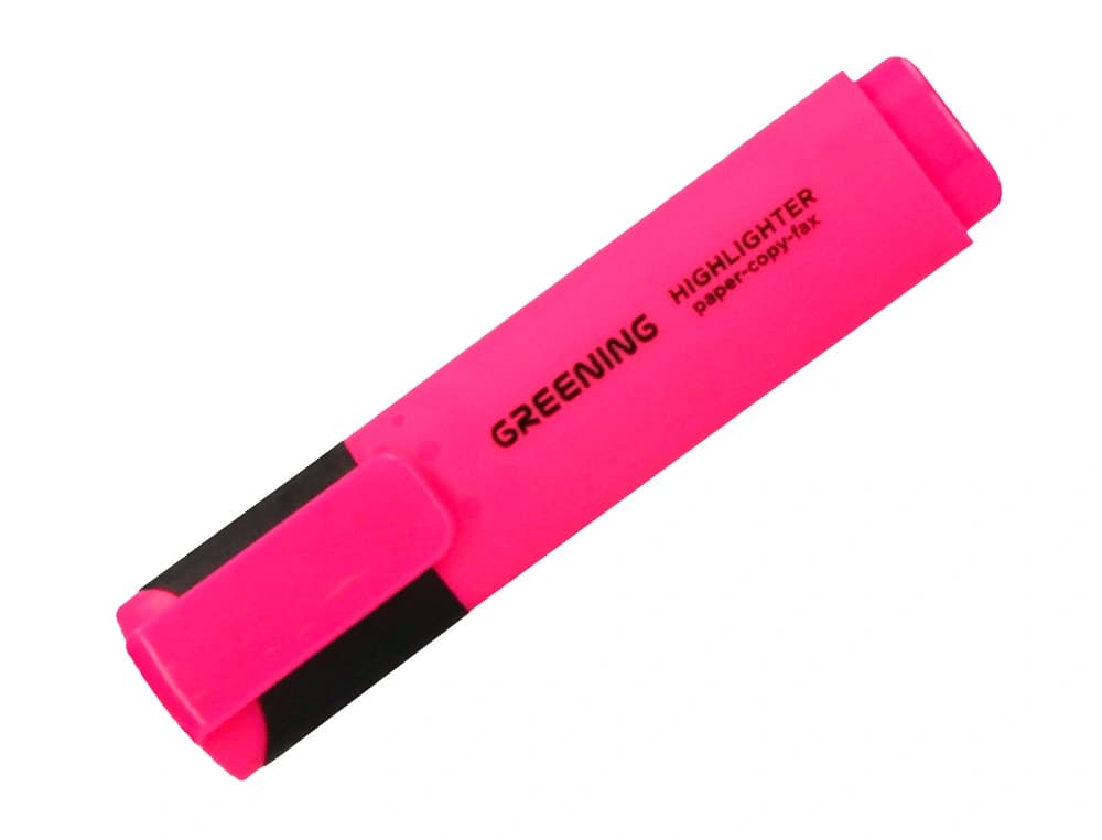 Rotulador greening fluorescente punta biselada rosa