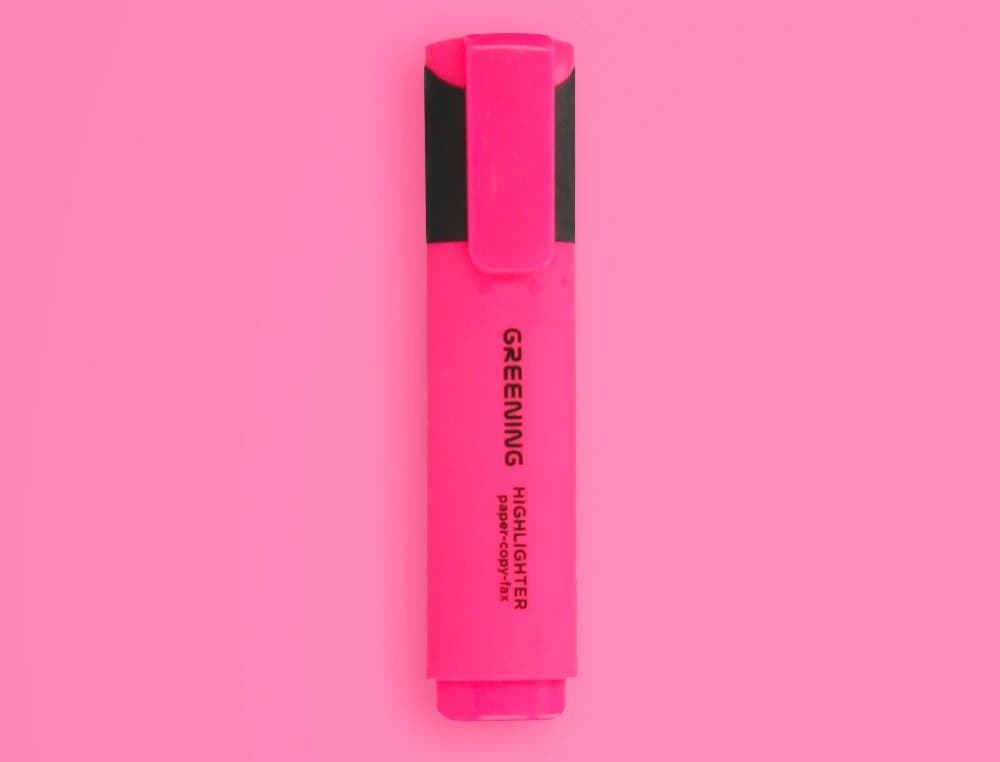 Rotulador greening fluorescente punta biselada rosa