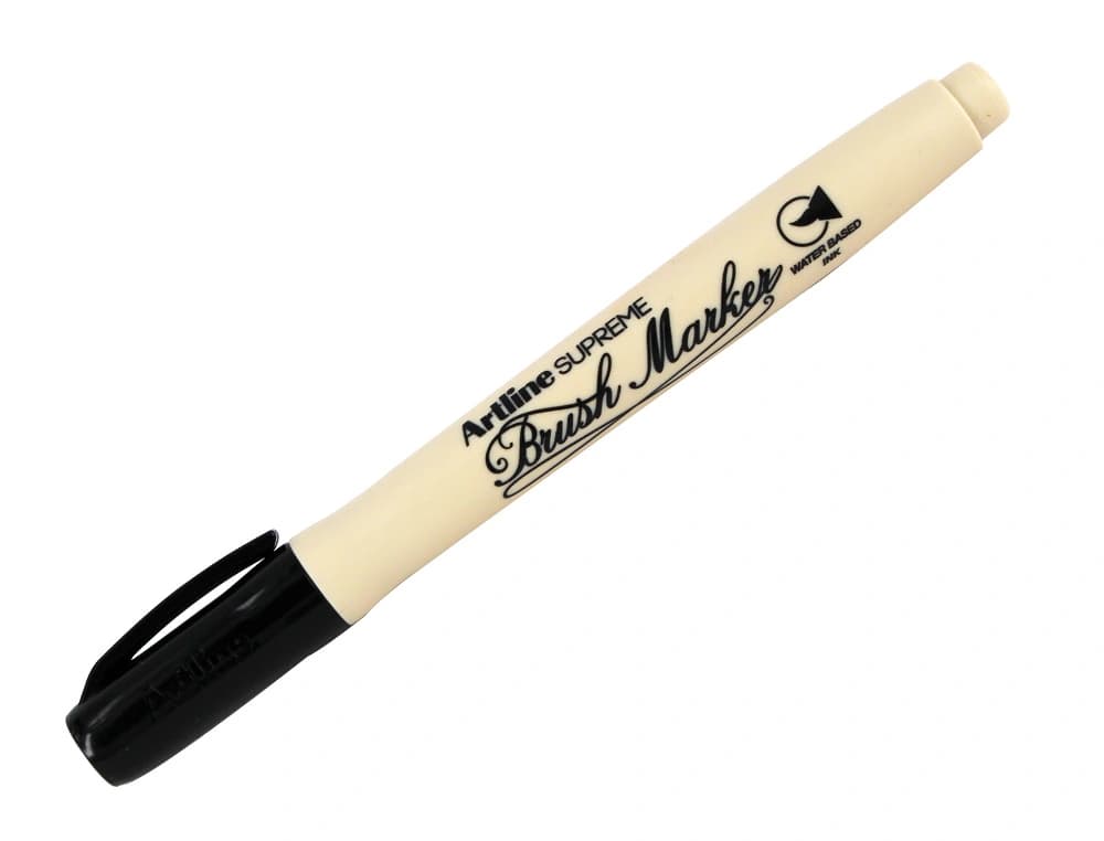 Rotulador Artline Supreme Brush EPFS de punta tipo pincel y trazo fino, pintura a base de agua – Negro