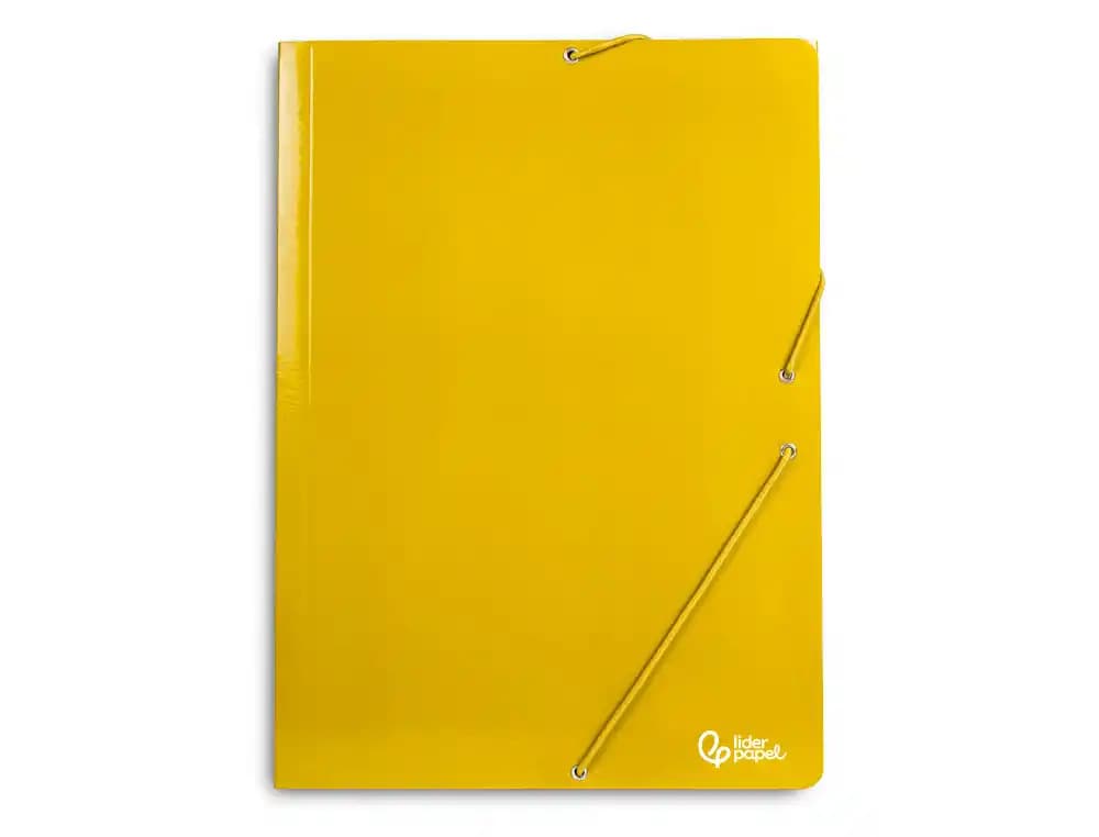 Carpeta liderpapel gomas tres solapas carton plastificado folio colores