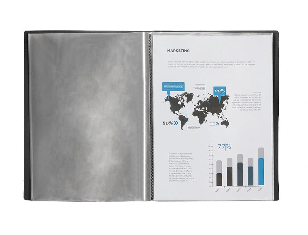 Carpeta liderpapel escaparate 40 fundas polipropileno opaco