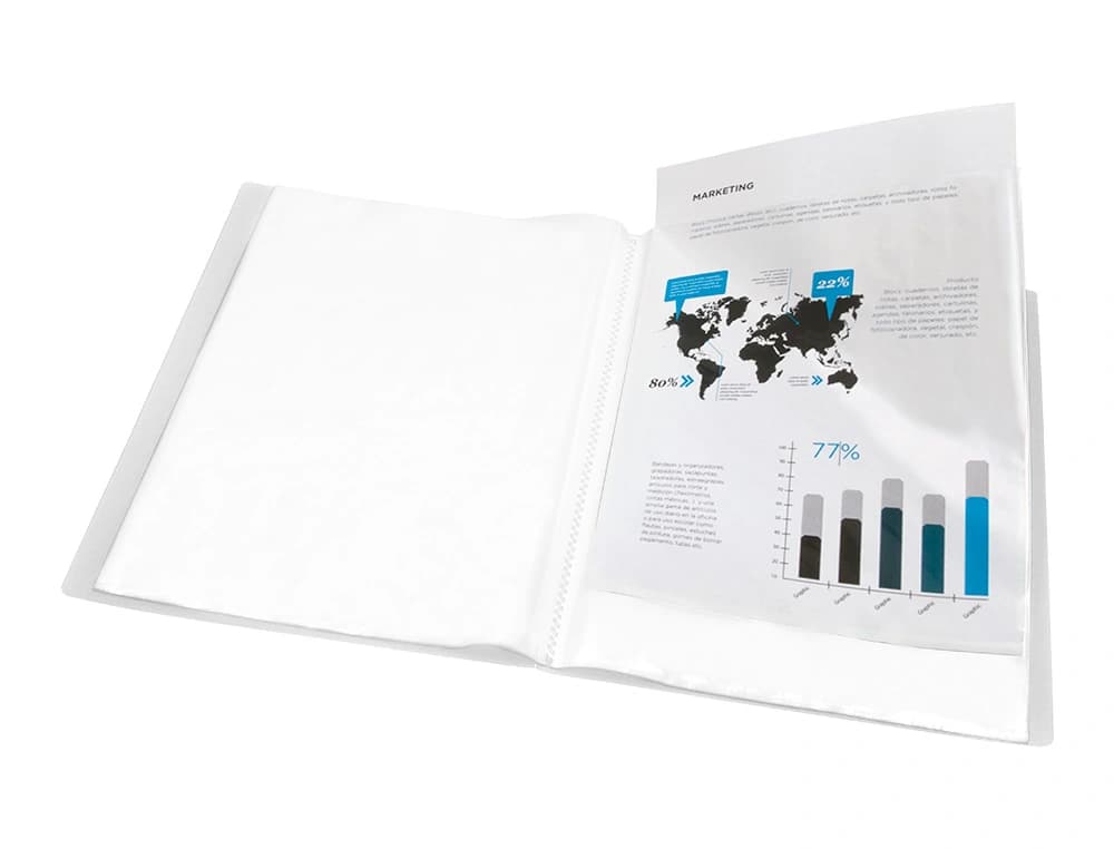 Carpeta liderpapel escaparate 40 fundas polipropileno din a3 translucido