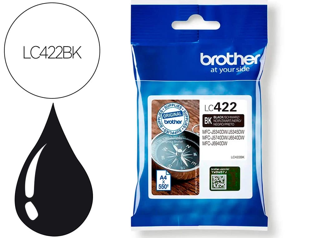 Brother Ink-jet brother lc-422bk negro mfc-j5340dw / mfc-j5740dw / mfc-j6540dw / mfc-j6940dw 550 paginas