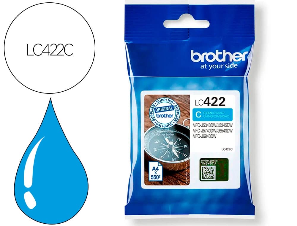 Brother Ink-jet brother lc-422c cyan mfc-j5340dw / mfc-j5740dw / mfc-j6540dw / mfc-j6940dw 550 paginas