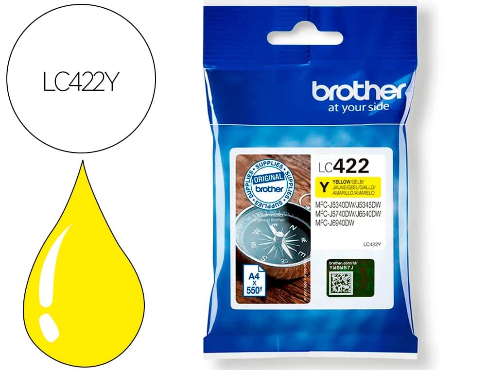 Brother Ink-jet brother lc-422y yellow mfc-j5340dw / mfc-j5740dw / mfc-j6540dw / mfc-j6940dw 550 paginas