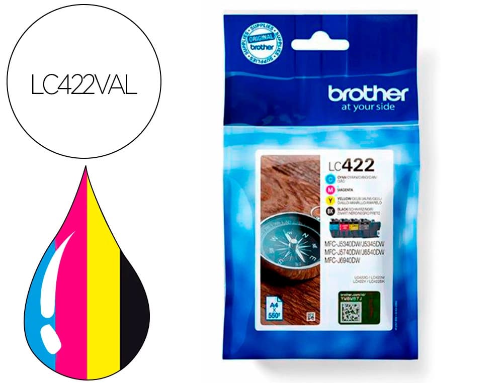 Brother Ink-jet brother lc-422val mfc-j5340dw / mfc-j5740dw / mfc-j6540dw / mfc-j6940dw 550 paginas negro 500 paginas