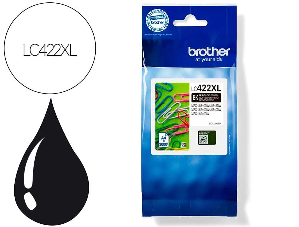 Brother Ink-jet brother lc-422xlbk negro mfc-j5340dw / mfc-j5740dw / mfc-j6540dw / mfc-j6940dw 3000 paginas