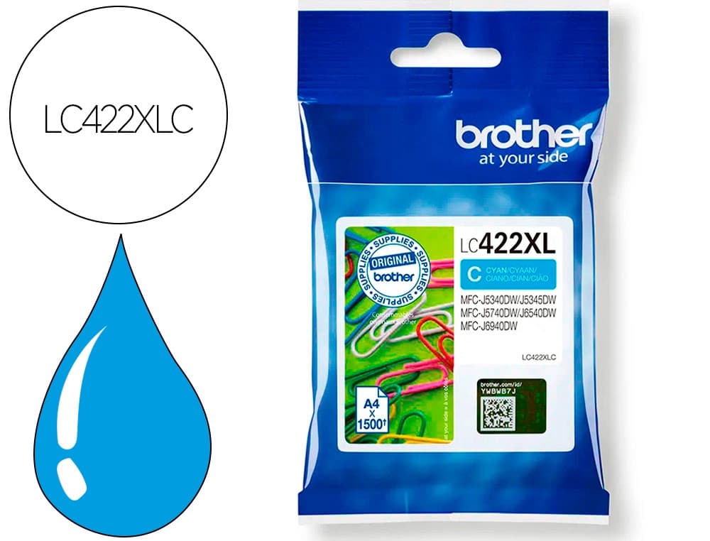 Brother Ink-jet brother lc-422xlc cyan mfc-j5340dw / mfc-j5740dw / mfc-j6540dw / mfc-j6940dw 1500 paginas