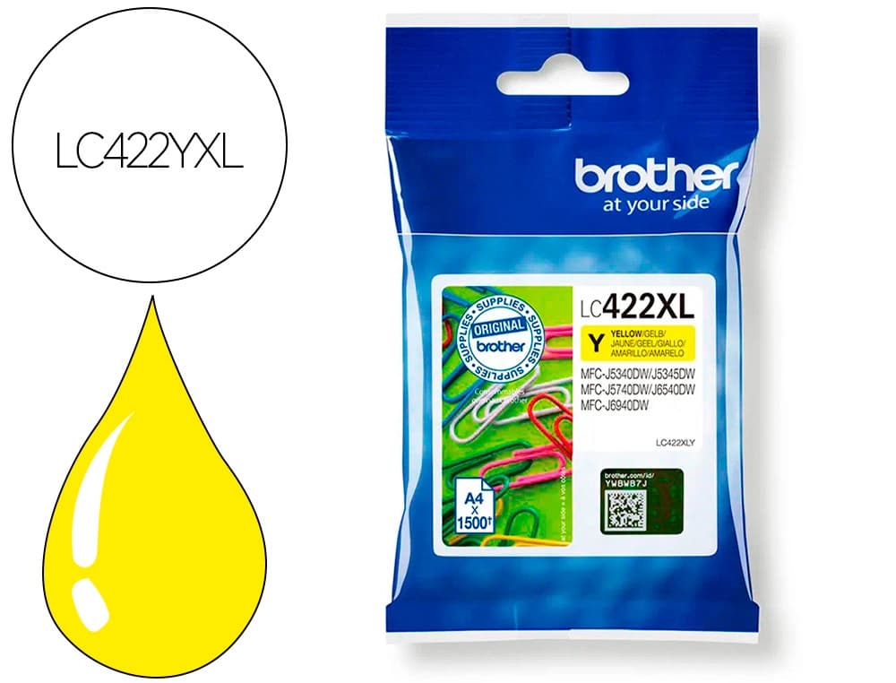 Brother Ink-jet brother lc-422xly yellow mfc-j5340dw / mfc-j5740dw / mfc-j6540dw / mfc-j6940dw 1500 paginas