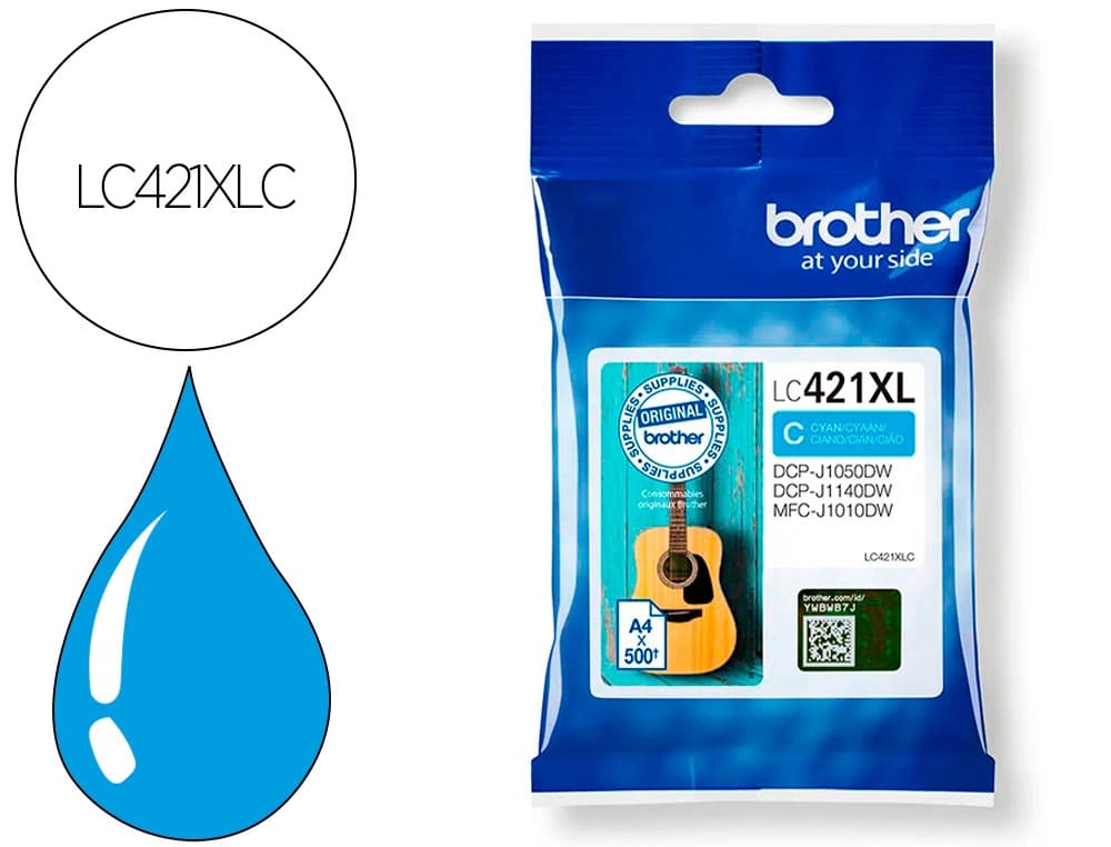 Brother Ink-jet brother lc421xlc dcp-j1050dw / dcp-j1140dw / mfc-j10 cian 500 paginas