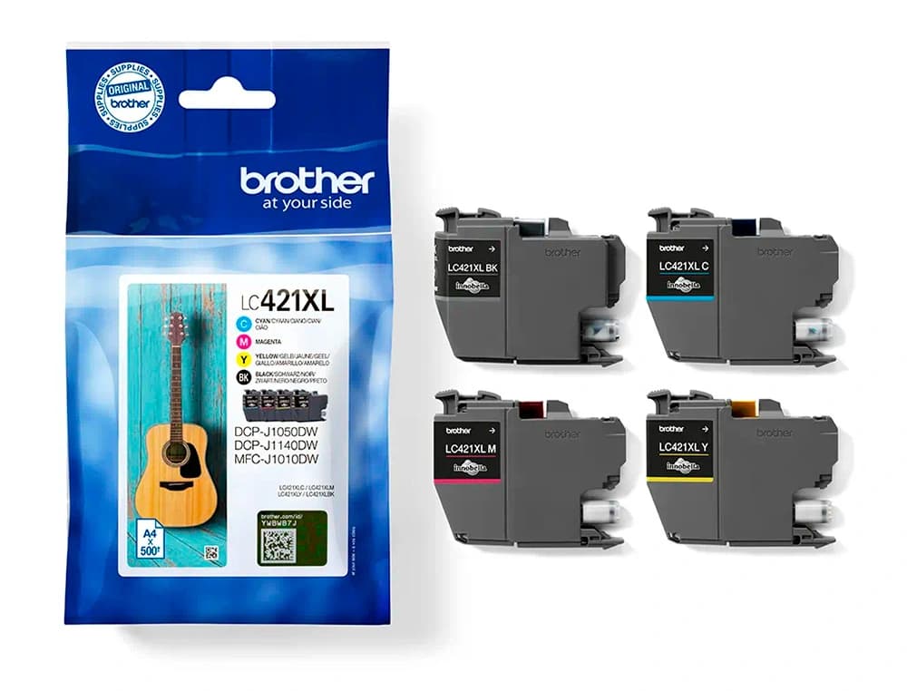 Ink-jet brother lc421xlval dcp-j1050dw / dcp-j1140dw / mfc-j10 pack 4 colores 500 paginas