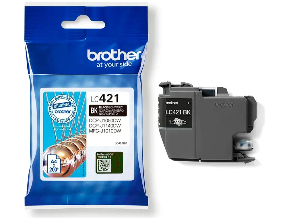 Ink-jet brother lc421bk dcp-j1050dw / dcp-j1140dw / mfc-j10 negro 200 paginas