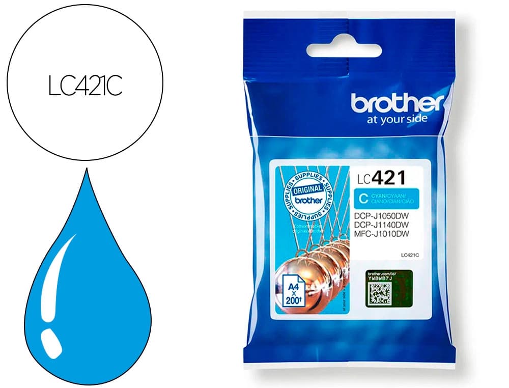 Brother Ink-jet brother lc421c dcp-j1050dw / dcp-j1140dw / mfc-j10 cian 200 paginas