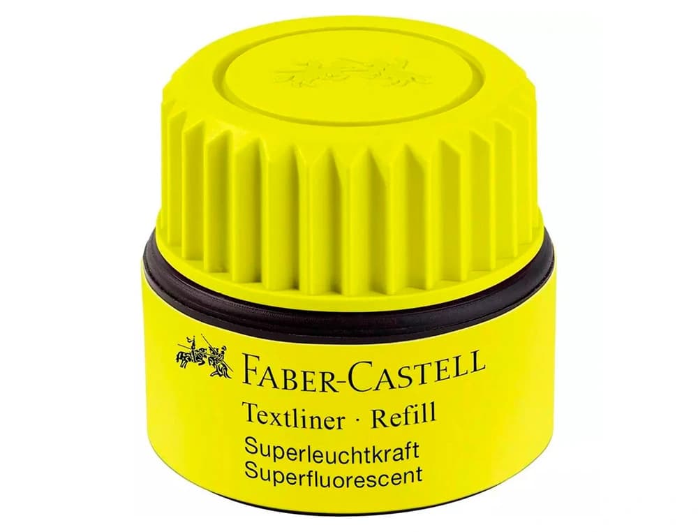 Tinta rotulador faber castell textliner fluorescente 1549 con sistema capilar bote 30 ml