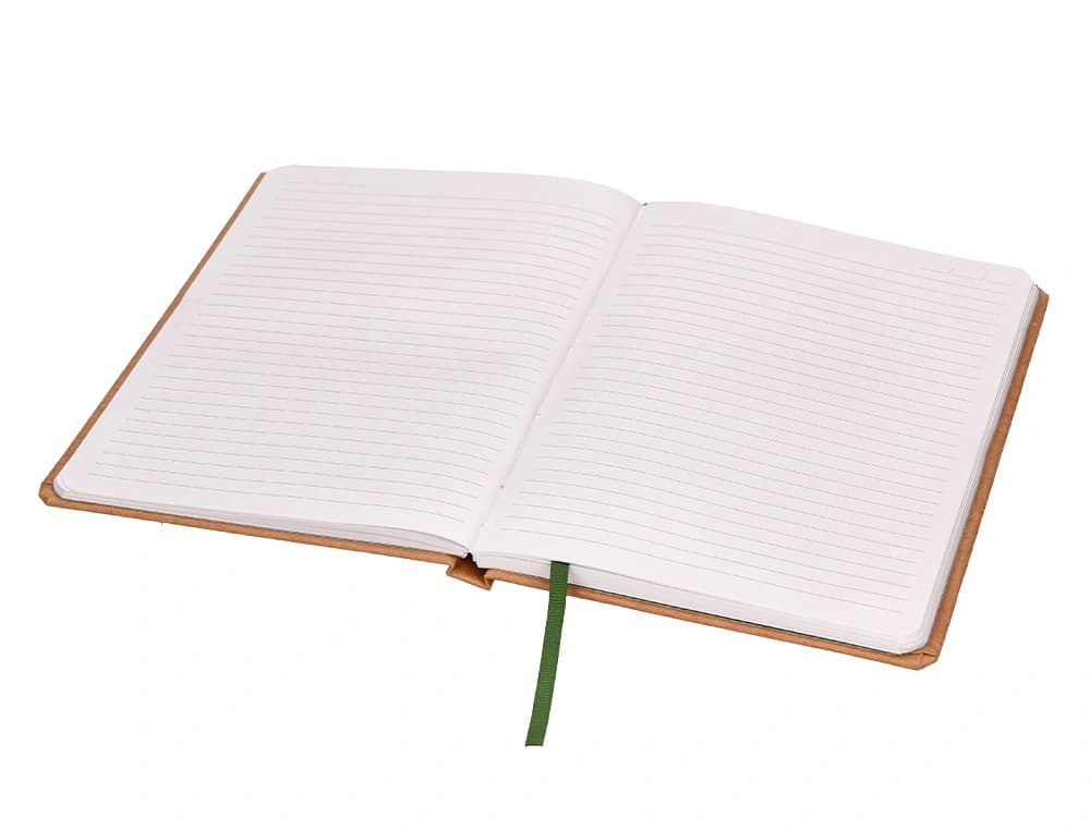 Libreta liderpapel ecouse 100% reciclada a5 96 hojas 70gr horizontal con gomilla y marca paginas