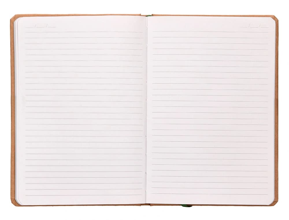 Libreta liderpapel ecouse 100% reciclada a5 96 hojas 70gr horizontal con gomilla y marca paginas
