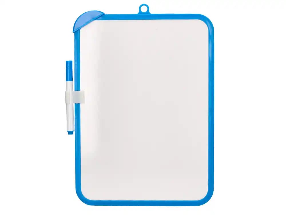 Pizarra blanca liderpapel 18x26 cm doble cara lisa y cuadriculada con rotulador y borrador