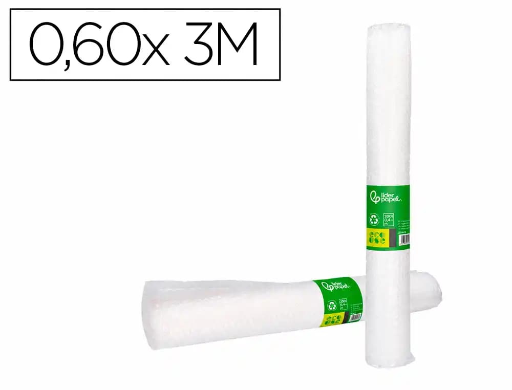 Liderpapel Plástico burbuja Liderpapel ecouse 0.60x3m 30% de plástico reciclado
