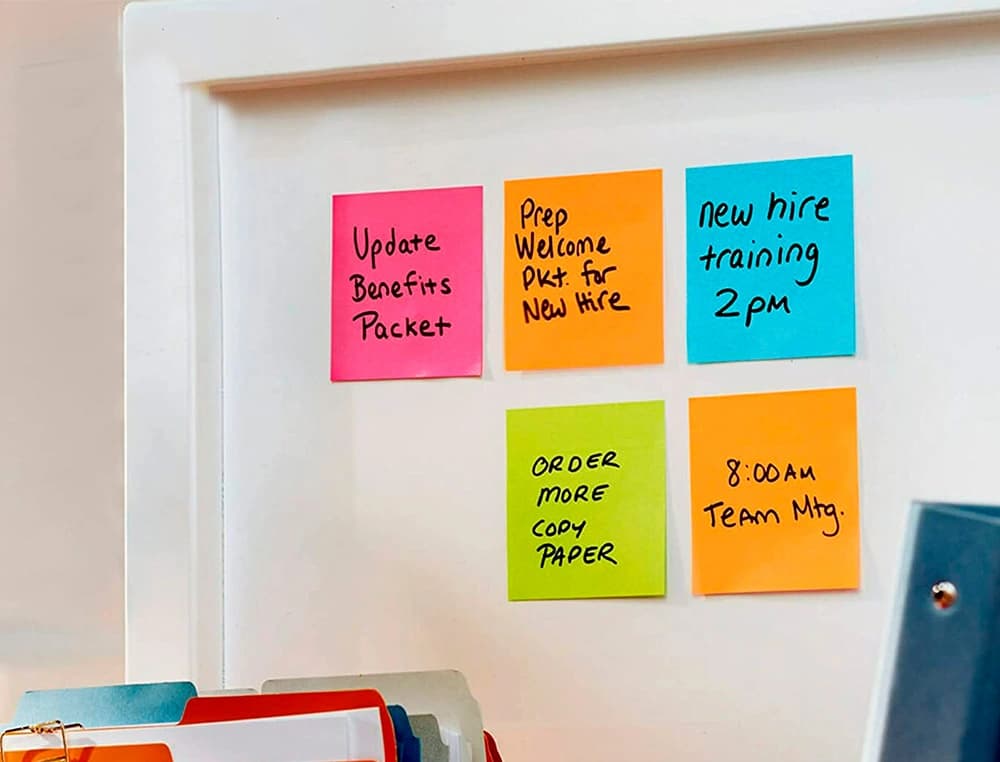 Bloc de notas adhesivas quita y pon post-it super sticky playful 76x76 mm 90 hojas 100% pefc pack de 6 unidades
