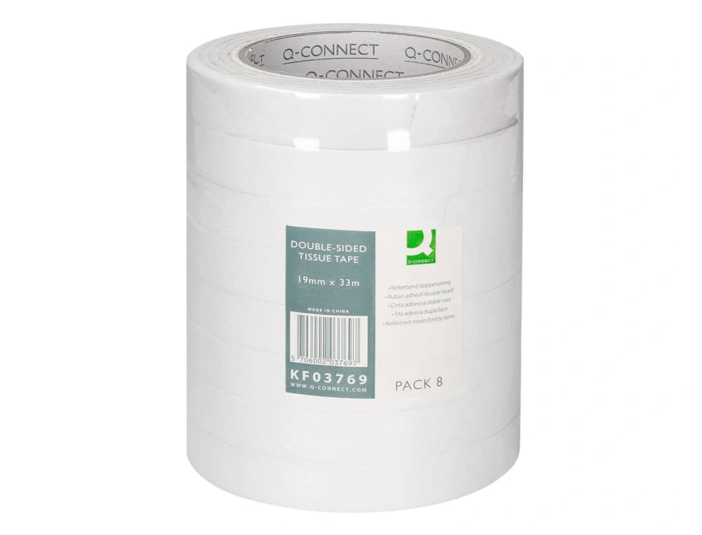 Cinta adhesiva q-connect doble cara 33 mt x 19 mm