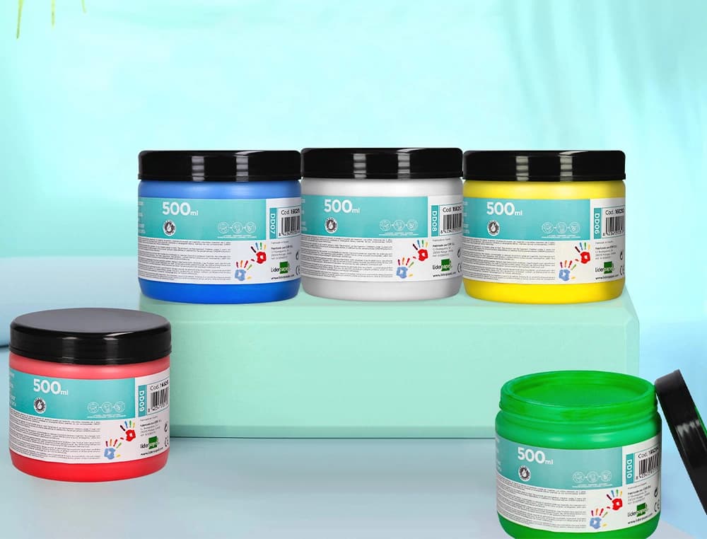 Pintura dedos liderpapel tarrina de 500 ml
