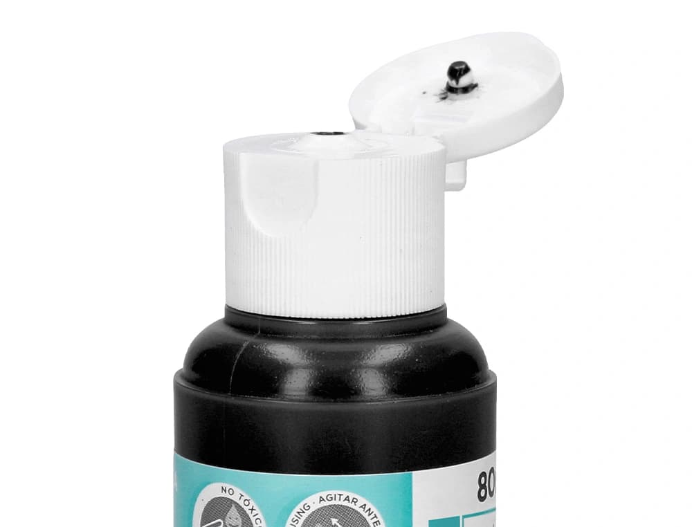Pintura acrílica Liderpapel con base de agua en bote de 80 ml – Negro
