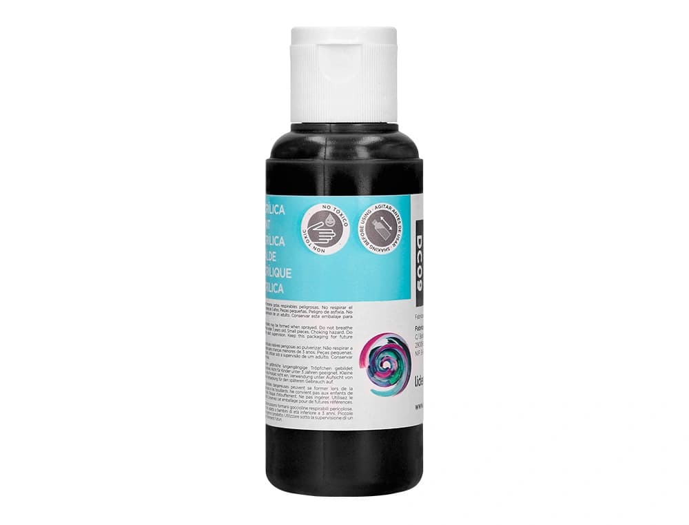 Pintura acrílica Liderpapel con base de agua en bote de 80 ml – Negro