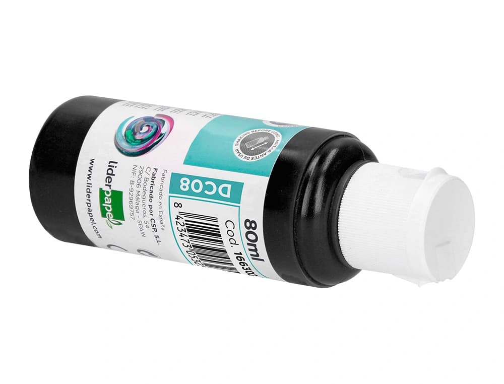 Pintura acrílica Liderpapel con base de agua en bote de 80 ml – Negro