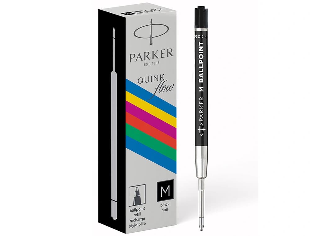 Recambio económico de bolígrafo Parker para Jotter Originals, punta media – Negro