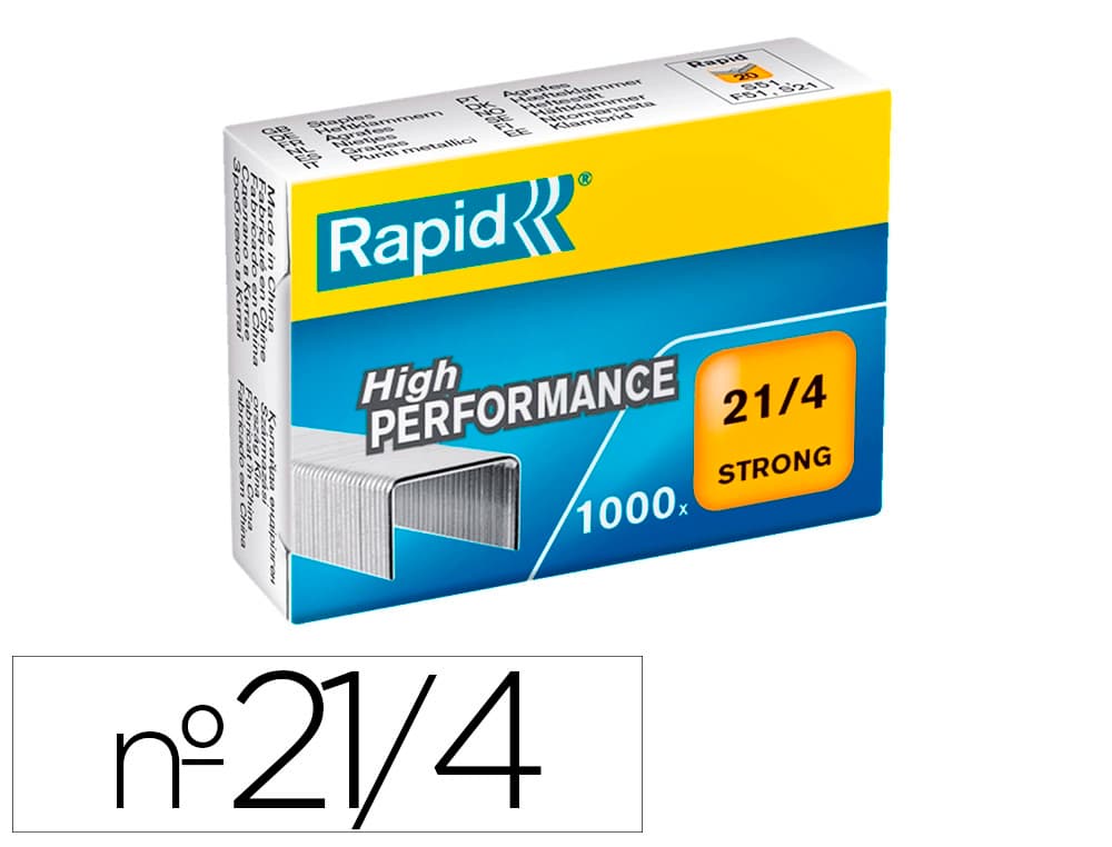 Rapid Grapas rapid 21/4 mm galvanizada strong caja de 1000 unidades