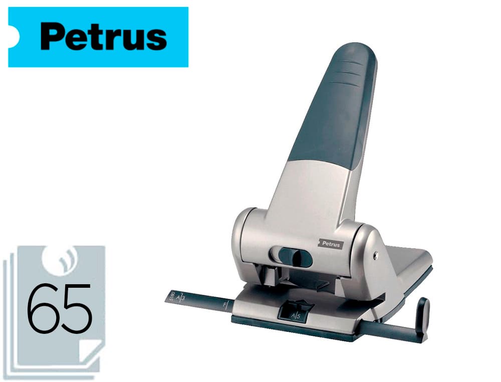 Petrus Taladrador Petrus 305 metálico capacidad de 65 hojas color plata