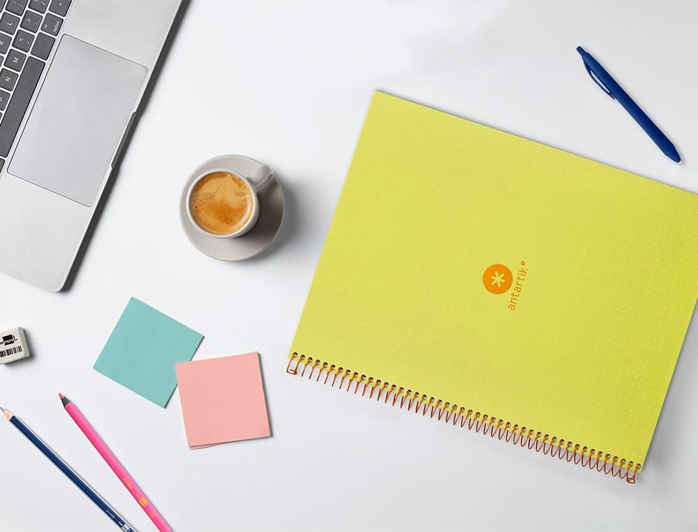 Cuaderno espiral a4 micro antartik dots tapa forrada 80h 90 gr rayado puntos 1 banda 4 taladros