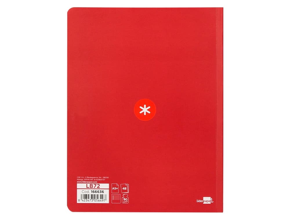 Libreta antartik a5+ plus cosida 48 hojas 90gr rayado horizontal con margen 6 colores surtidos