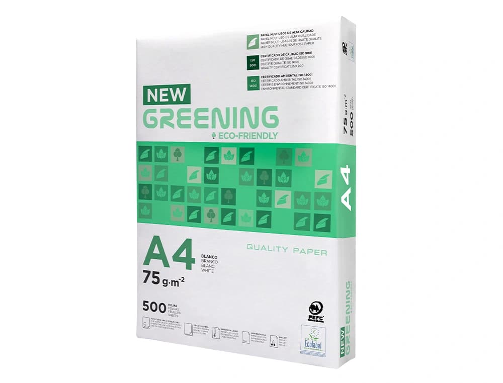 Papel fotocopiadora greening paquete de 500 hojas