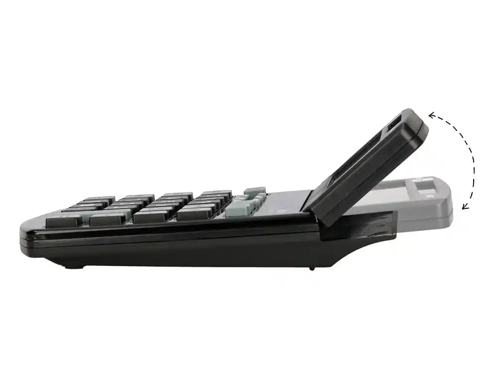 Calculadora liderpapel sobremesa xf40 12 digitos dos lineas solar y pilas negro 175x120x30 mm 40% reciclada